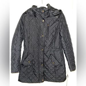 Lauren Ralph Lauren Faux-Leather Trim Hooded Quilted Coat (created for Macy's)